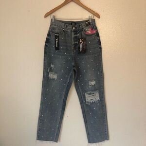 NWT SIMPLE SOCIETY Super High Rise Straight Buttonfly Jeans Size 7/28